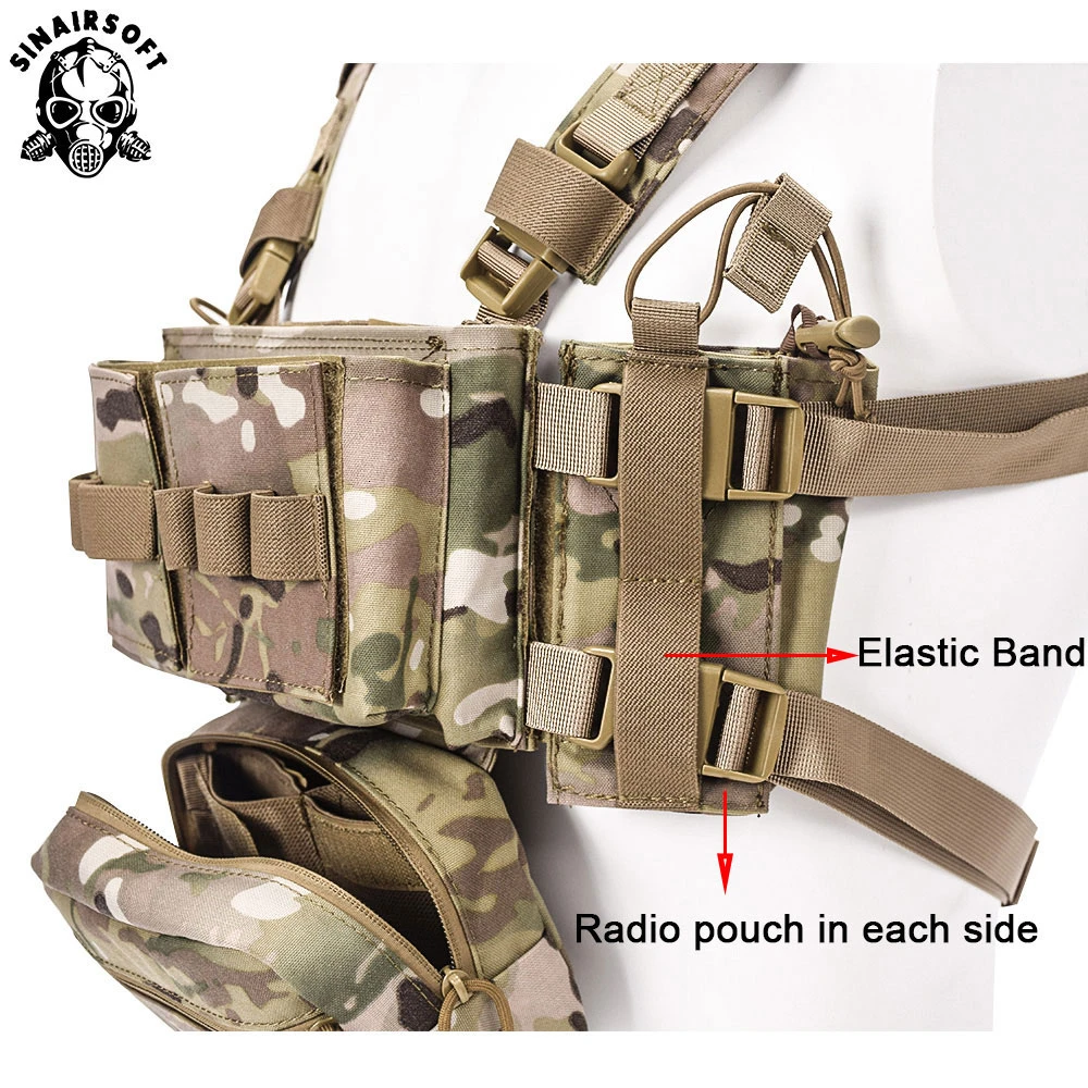 SINAIRSOFT тактическая Грудь Rig Micro Fight Chissis MK3 страйкбол охотничий боевой жилет с 5 56 маг