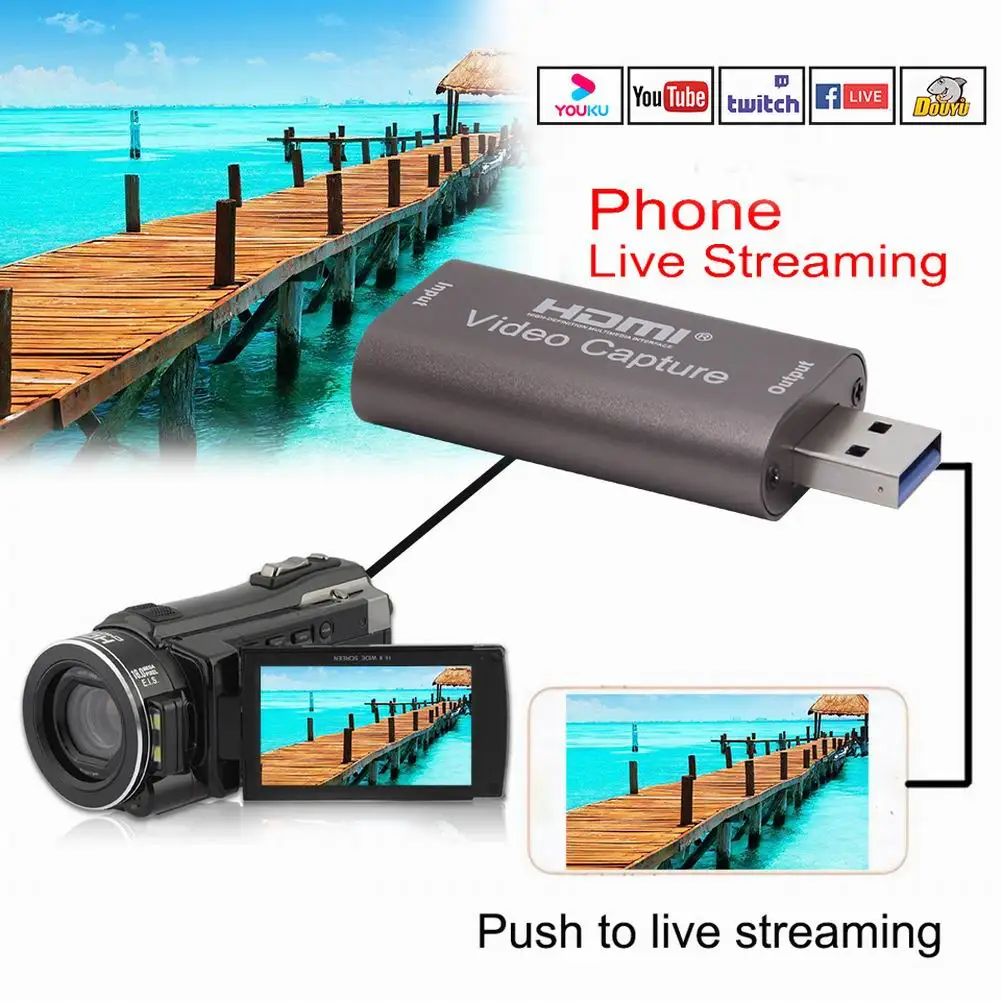 HDMI видео устройства захвата 1080p 30fps диск USB3.0 Регистраторы адаптер HDMI/DVI Карта
