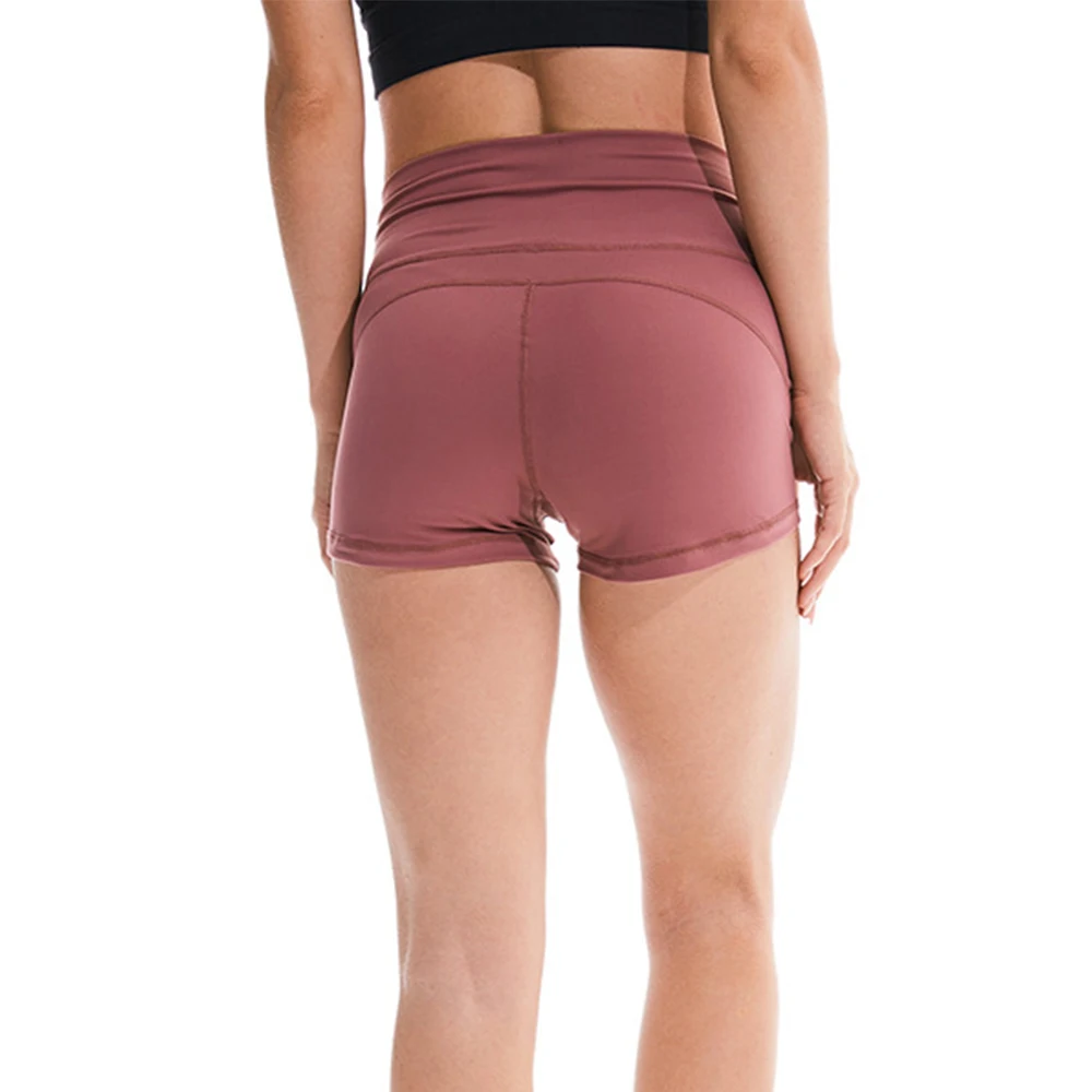 Женские спортивные бесшовные шорты для занятий йогой фитнесом высокой талией