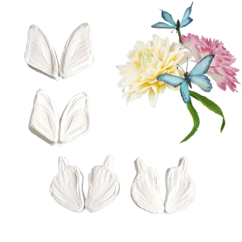 Новинка 8 шт./лот двойные силиконовые формы бабочки пресс Gumpaste инструменты для