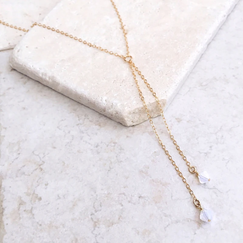 

New Gold Silver Color Chain Long Crystal Choker Necklace For Women Summer Chocker Necklaces collar collier ras du cou femme