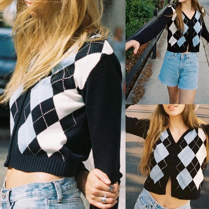 Женский свитер с длинным рукавом в английском стиле винтажный облегающий