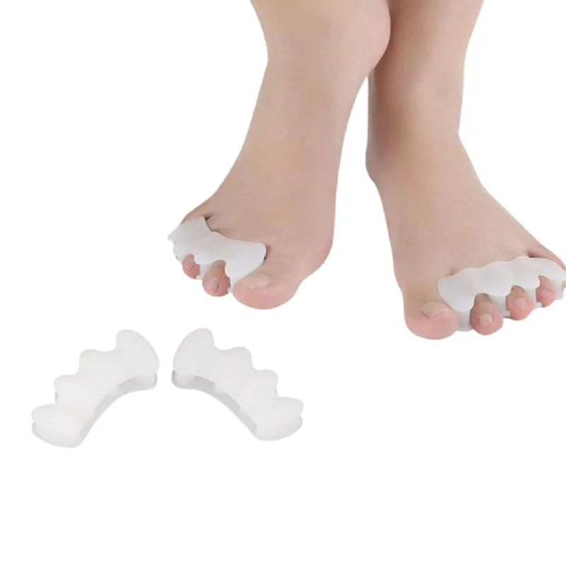 

2pieces=1pair Silicone Toe Hallux Separator Bunion Corrector Straighten Thumb Valgus Protector Prevent Blisters Foot Care Tools