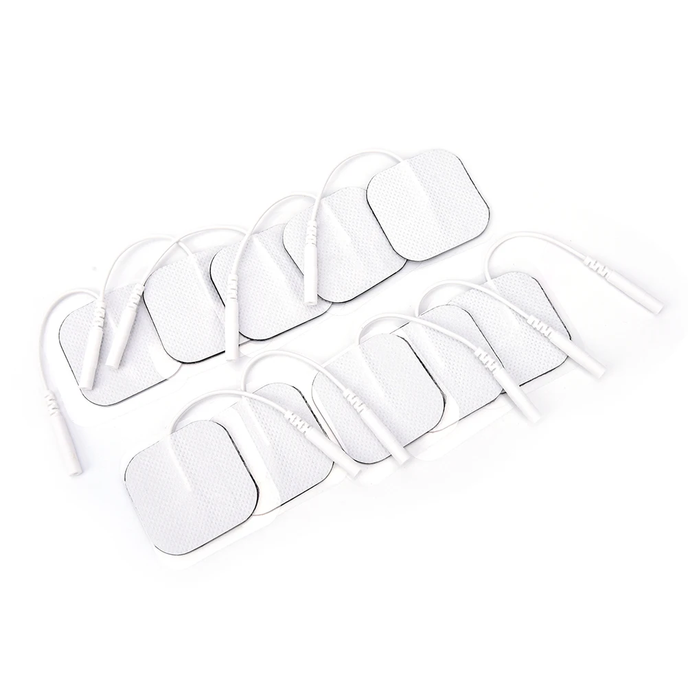 

New 10 Pcs 4*4cm Nerve Stimulator with 2mm Plug Electrode Pads Tens Electrodes for Tens Digital Therapy Machine Massager