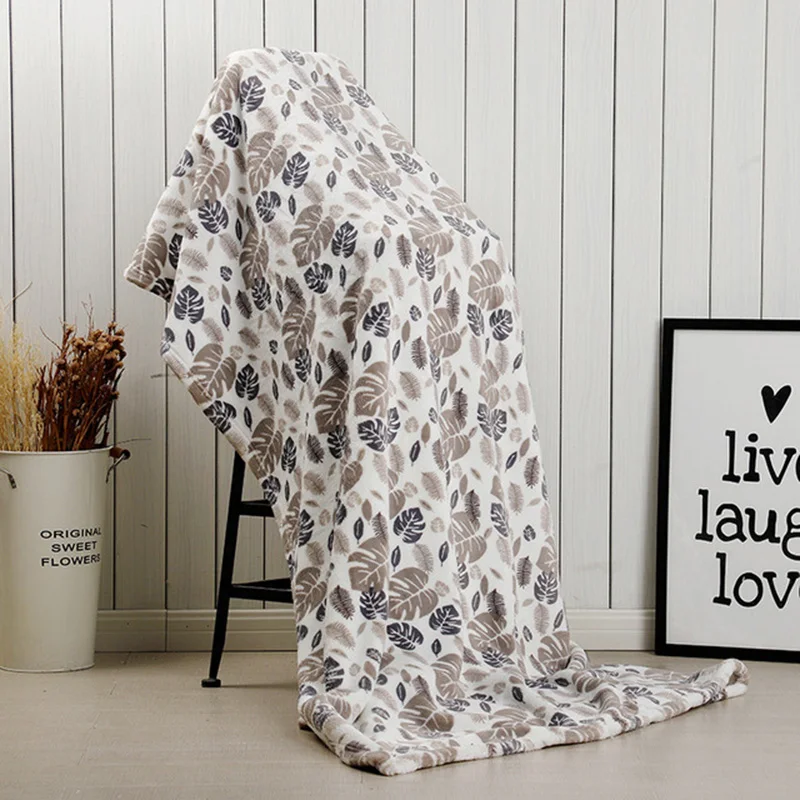 

Thick Raschel Blanket Super Soft flannel Throw Blankets Geometric Print Bedspread Sofa Cloak Nap office Air-conditioning Blanket
