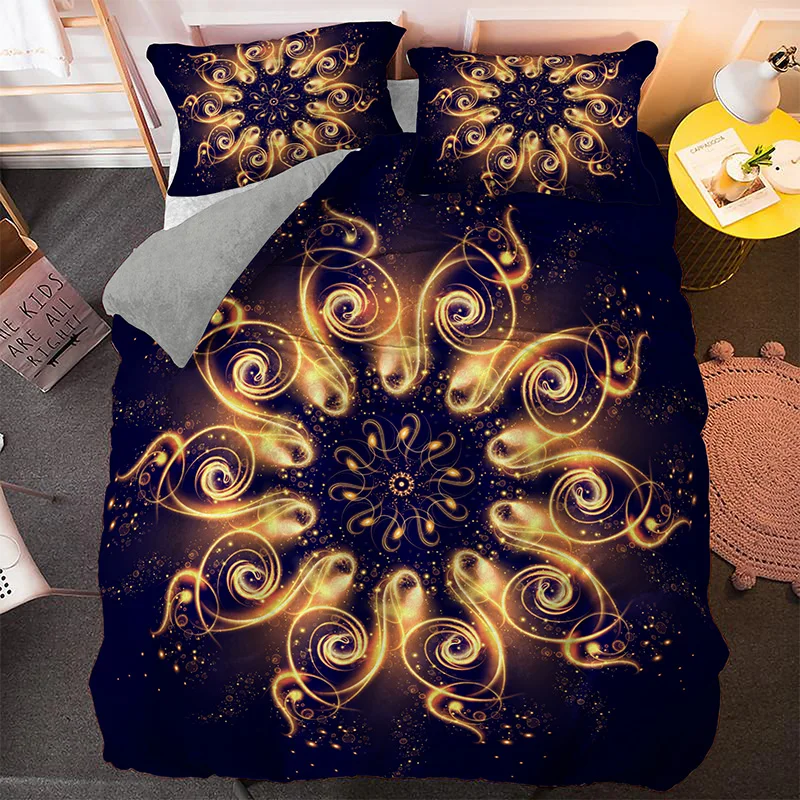 

Luxury Golden Moon And Sun Queen Bedding Set 3D Twin Duvet Cover Printed King Size Home Decoration 2/3pcs Bedclothes