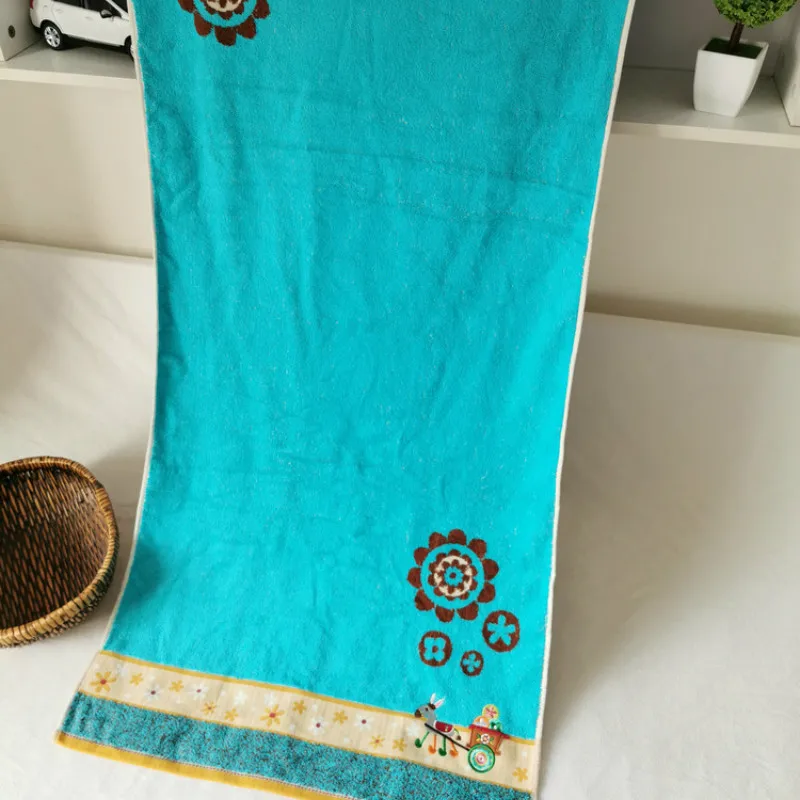 

Exported to Japan Origional Cotton Yarn-Dyed Jacquard Embroidered Double-Sided Terry Bath Towel Breathable Soft Absorbent