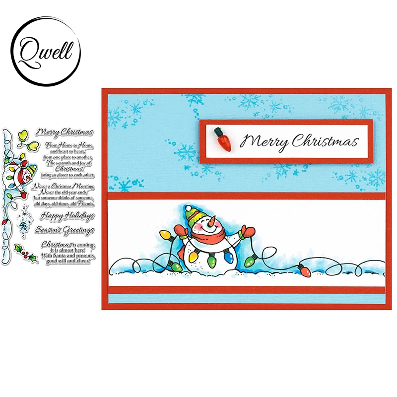 

QWELL 4*6 inch Clear Silicone Stamps Words Special Wishes Season's Greetings Merry Christmas DIY Scrapbooking Crafts Album 2020