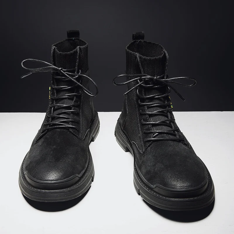 

Men's Lace Up Casual Boots 2019 New Fall Winter Ankle Fashion Shoes Basic Boots Comfortable Leather Outdoor Walking Boots