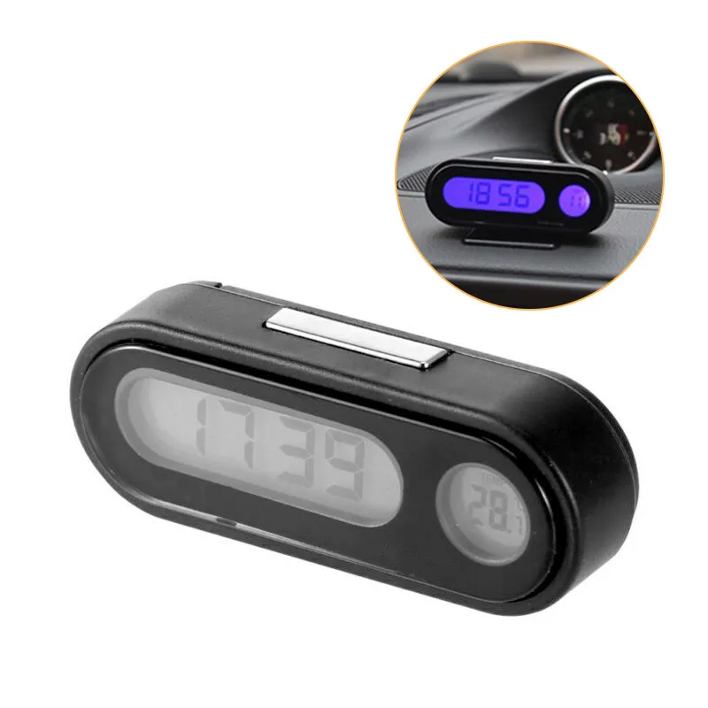 Car Digital LCD Clock &amp Temperature Display Auto Dashboard Clocks Backlight Electronic Screen with Battery | Дом и сад
