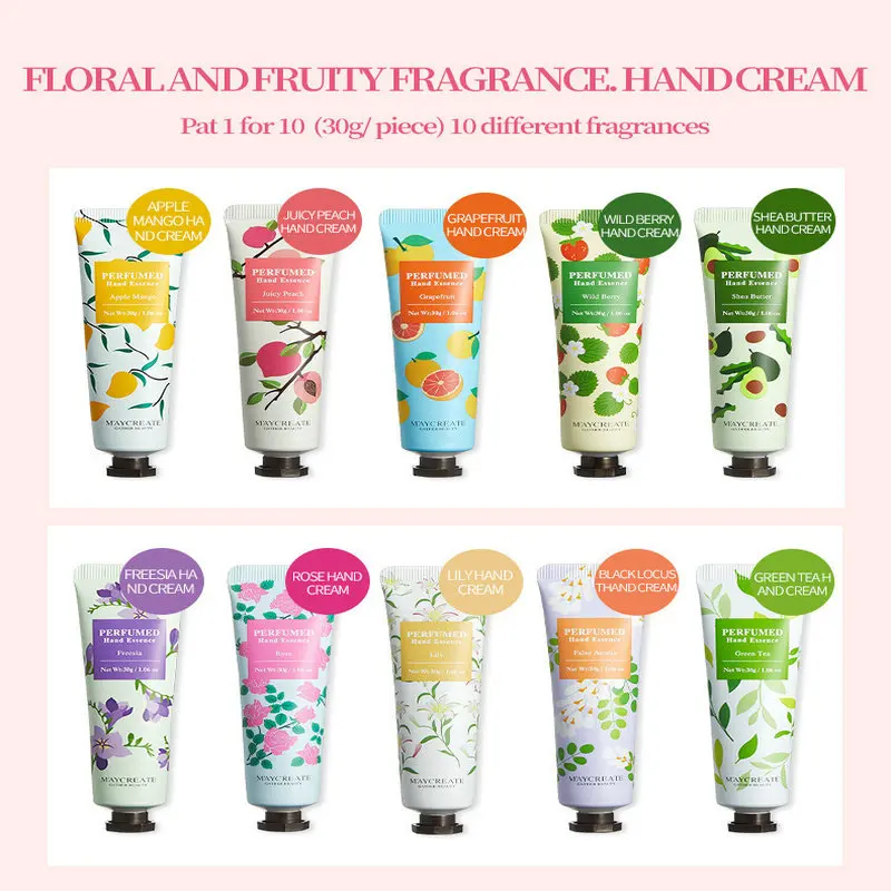 

Plant Hand Cream Essence Fruit Hand Care Lotion Deep Nourishing Moisture Whiten Smooth Anti Chapping Plant Flavor Skin Care 30g