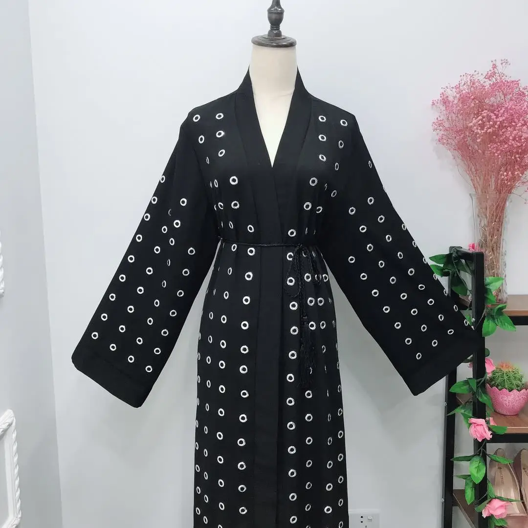 Dromiya Abaya Дубай мусульманское платье кафтан хиджаб кимоно с металлическими