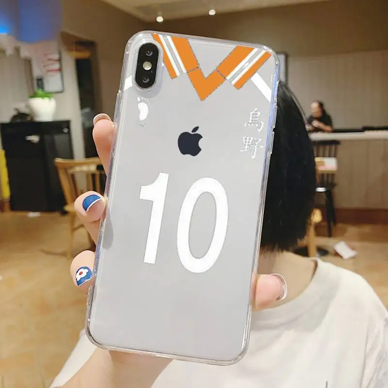 

Anime Haikyuu!! Team uniform Phone Case Transparent soft For iphone 5 5s 5c se 6 6s 7 8 11 12 plus mini x xs xr pro max
