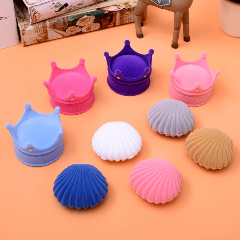 Модная бархатная коробка для ювелирных изделий ногтей бархатное кольцо