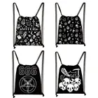 Женская дорожная сумка на шнурке с рисунком кота