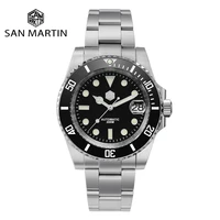 2021 new san martin top mens automatic mechanical watch luxury diver water ghost blue gem 200m waterproof clock marque de luxe