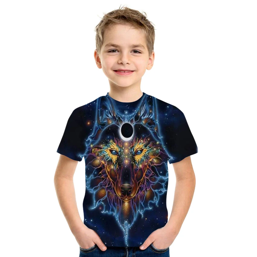 

Youth Casual Streetwear 3d Printed Animal T-Shirt Oversized Summer Fun Short-Sleeved Round Neck Top For Boys And Girls