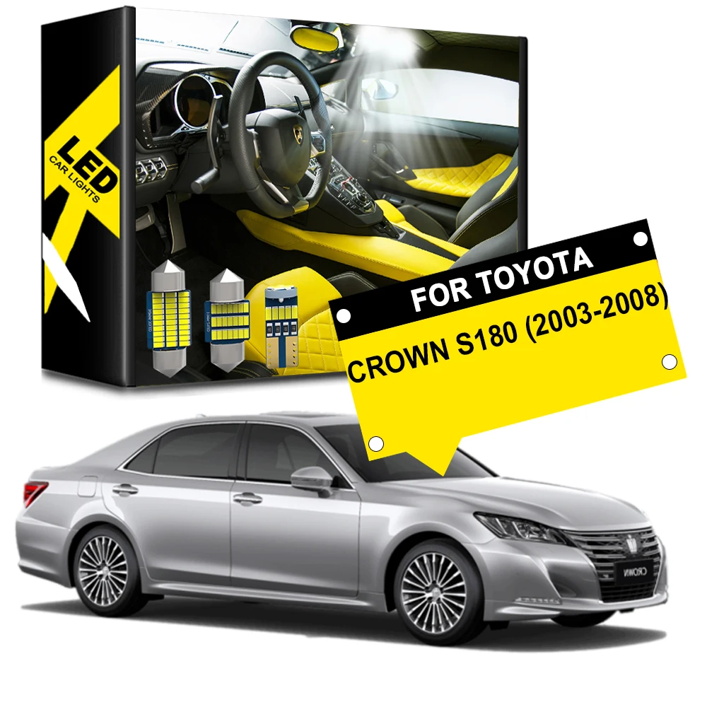 

16X White Canbus LED Car Interior Lights Kit For Toyota Crown S180 LED Dome Map Door Trunk Lights 2003 2004 2005 2006 2007 2008