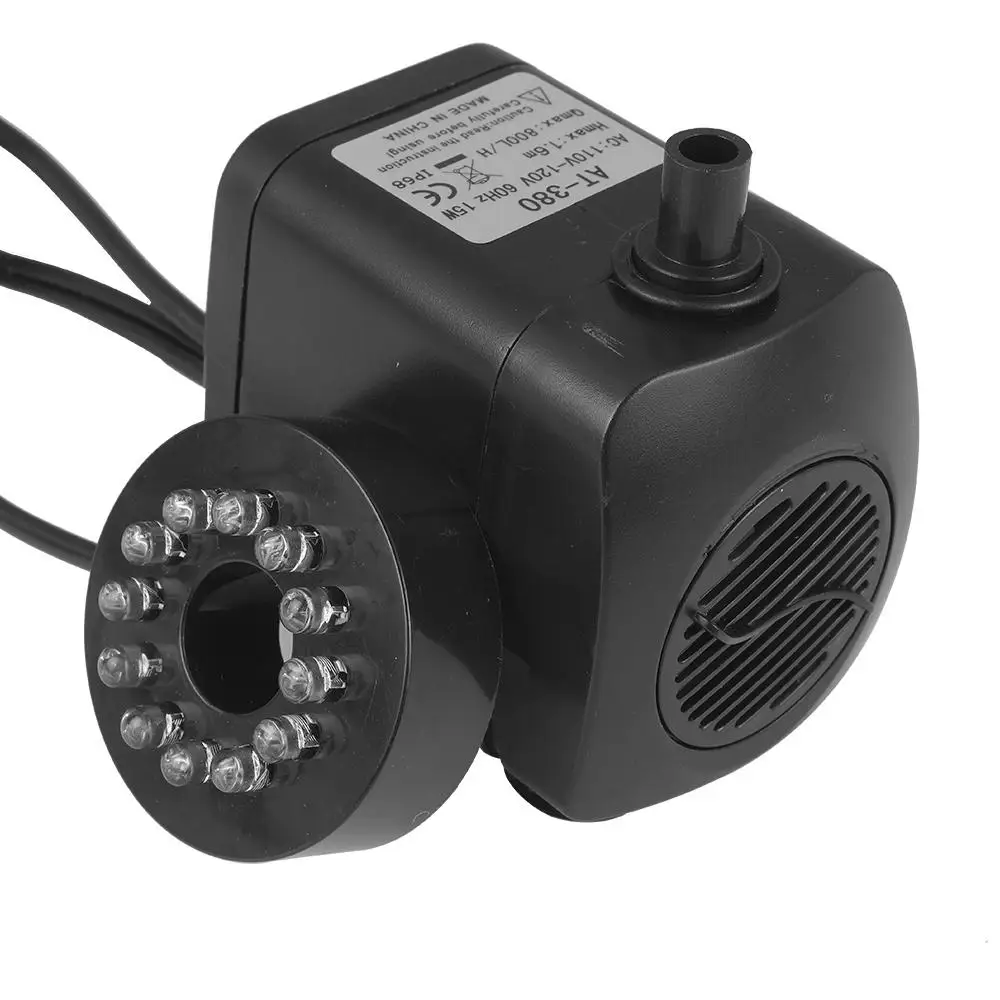 Цветной водяной насос для аквариума погружной Электрический фонтан 2 сопла 220