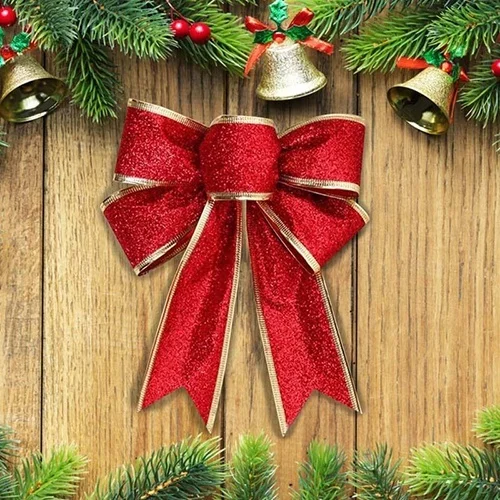 Елочный декор вечерние банты из ленты Рождественский Декор обновленный орнамент