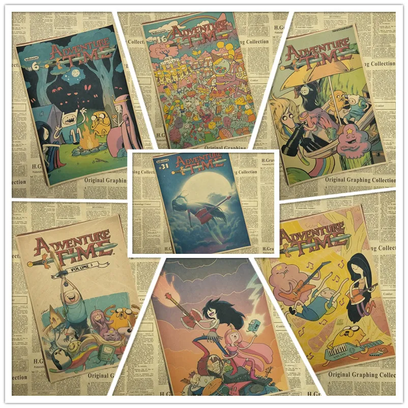 Крафт бумага с принтом Время приключений Финном и Джейком четкое изображение