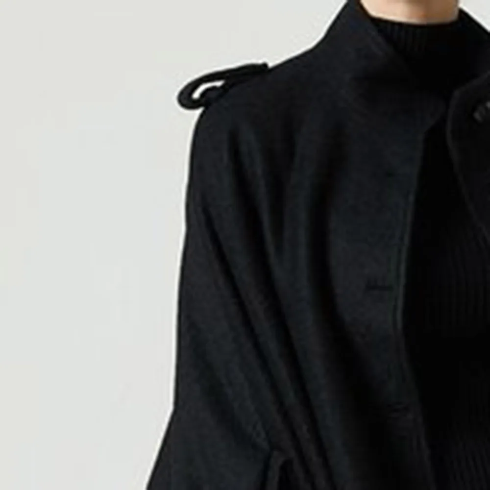 Женская Черная шерстяная накидка Bohoartist свободное повседневное пончо на