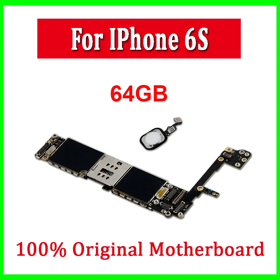 Материнская плата для iPhone 6S, материнская плата с сенсорным ID для iPhone 6S, оригинальная разблокированная материнская плата с чипами 16 Гб 64 Гб 128 ГБ