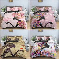 flower fairy pattern bedding set kids duvet cover with pillowcase soft quilt cover bedclothes queen king size