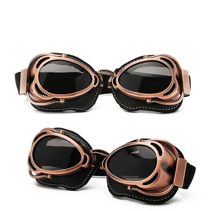 Мотоциклетные очки шлем пилота Ретро Винтаж искусственная кожа для верховой