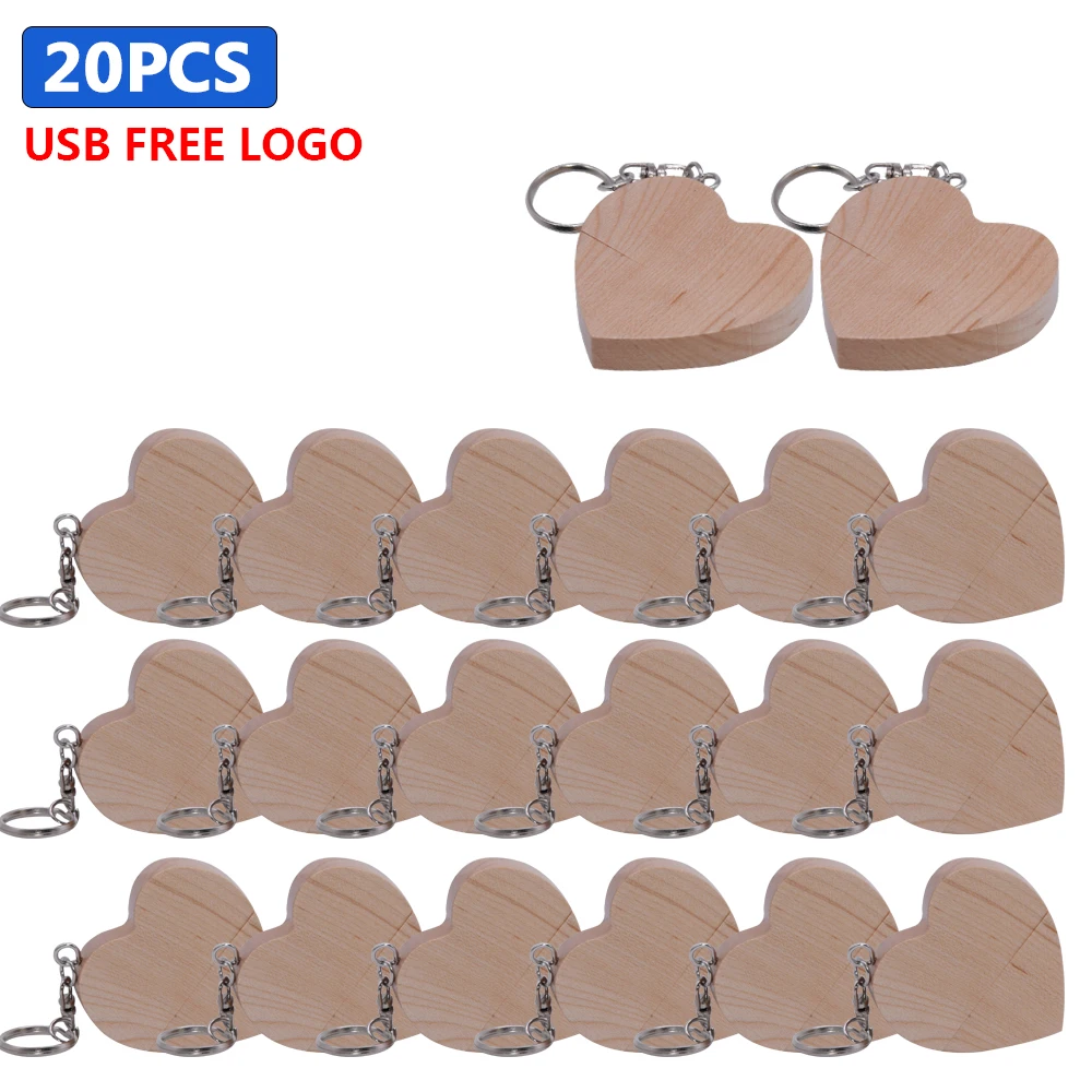 

(over 10pcs Free Logo) maple Wooden Heart USB + BOX USB Flash Drive Pendrive 64GB 32GB 16GB 8GB U Disk Photography Wedding Gifts