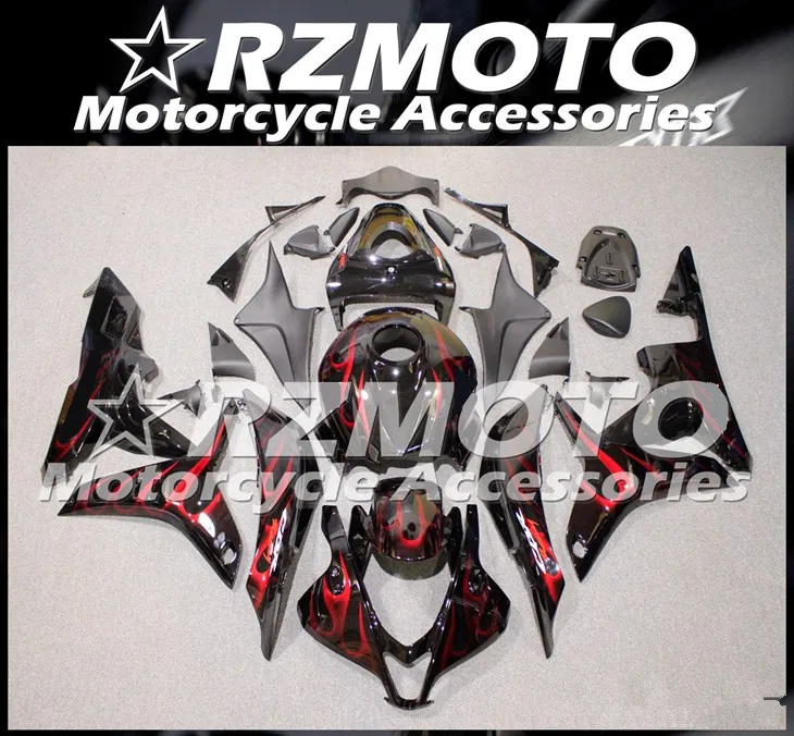 

New ABS Motorcycle Whole Fairings Kit Fit For Honda CBR600RR F5 07 08 2007 2008 bodywork set Custom Free Red Flame