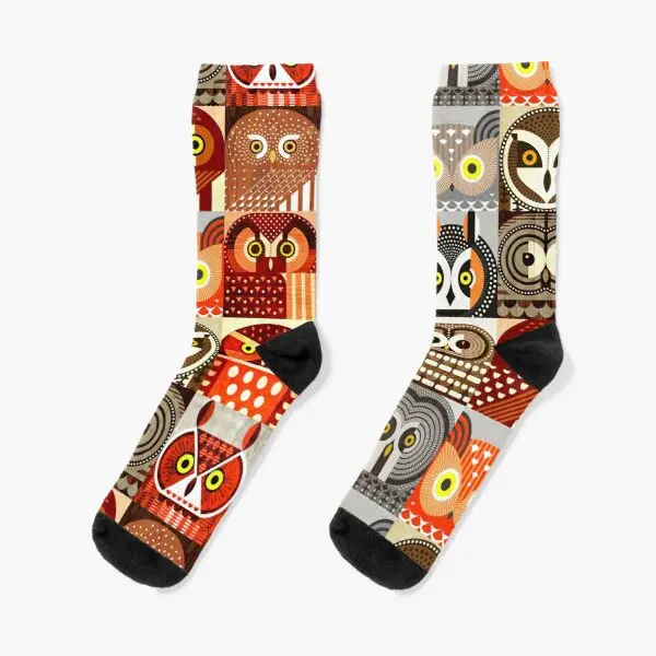 

North American Owls Crew Socks Sports Cute Ladies Pattern Winter Unisex Cartoon Girls Funny Mens Short Black Cotton Comfortable