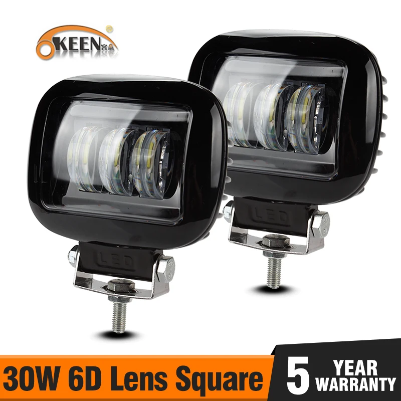 

OKEEN 6DLens 5Inch Led Light bar offroad Work light 30W 12V 24V For Offroad Car 4x4 4WD ATV SUV Jeep Trucks Motorcycle Fog lamp