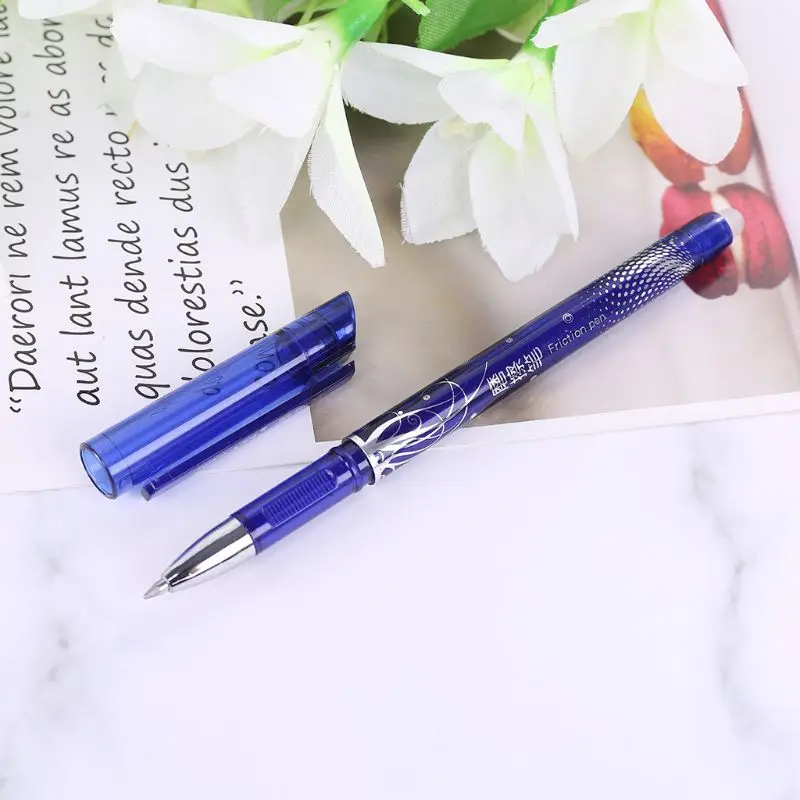 

12 pcs Luxury Erasable 0.5mm Gel Pen Blue ink Slim Ballpoint Writing Tool Supply