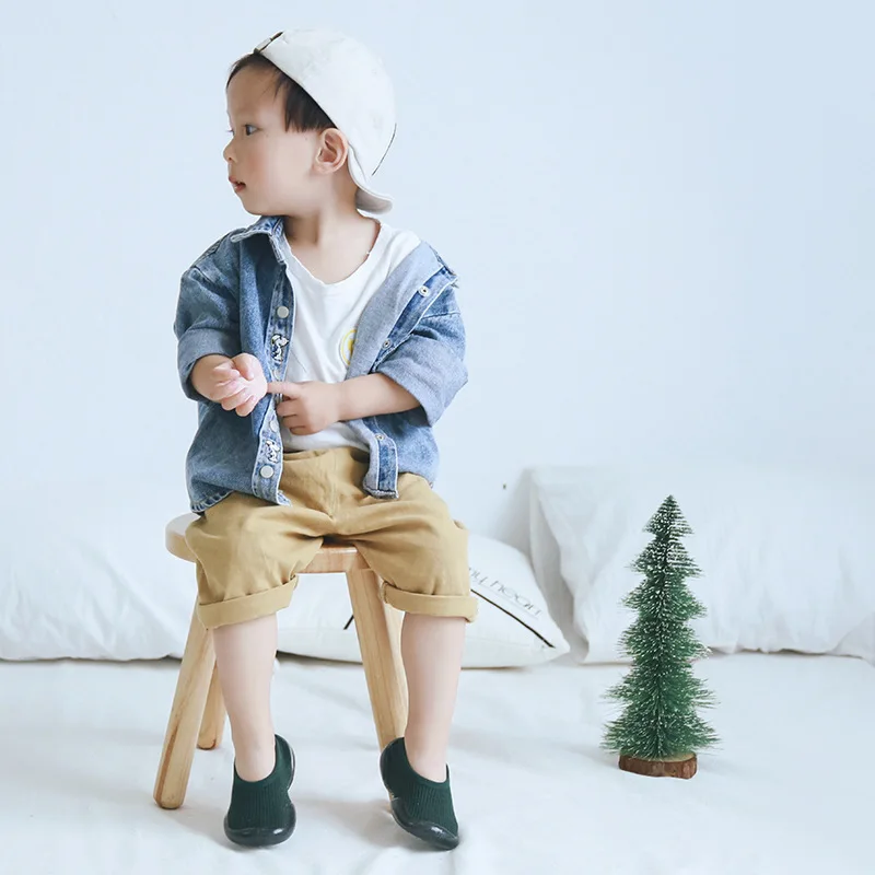 Носки для маленьких мальчиков и девочек Осенние нескользящие носки пола детская