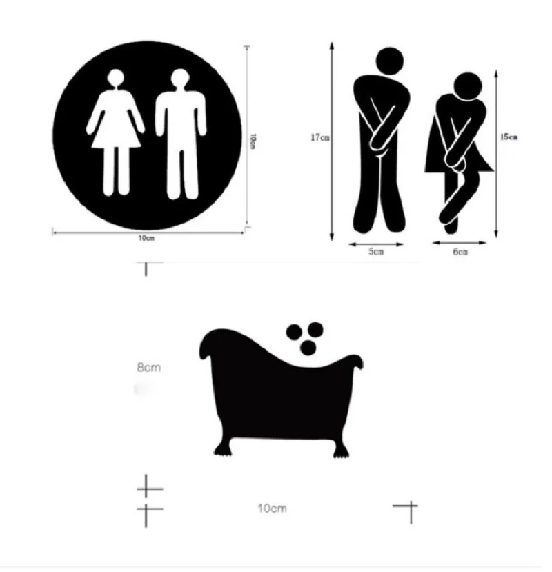 Знак входа Дверь Зеркало стикер s Мужчины Женщины для ванной туалета Легко