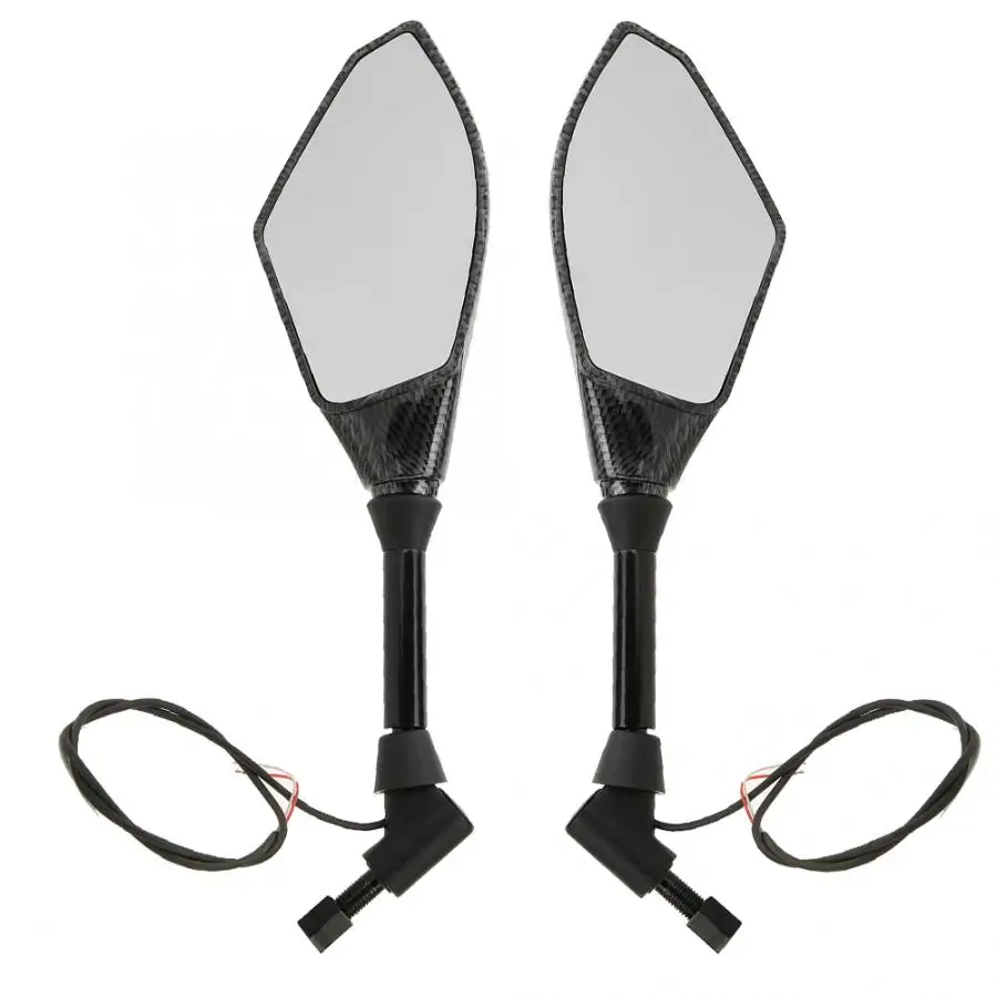 

LED Side Rearview Mirrors with 10mm Turn Signal Light Direction Indicator Fits for Honda Suzuki