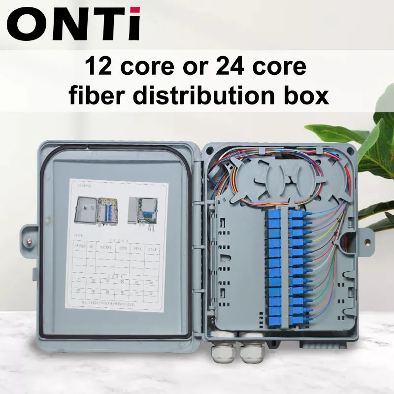

ONTi 12 core or 24 core Termination FTTH fiber optic distribution box full with single mode pigtail SC adapter