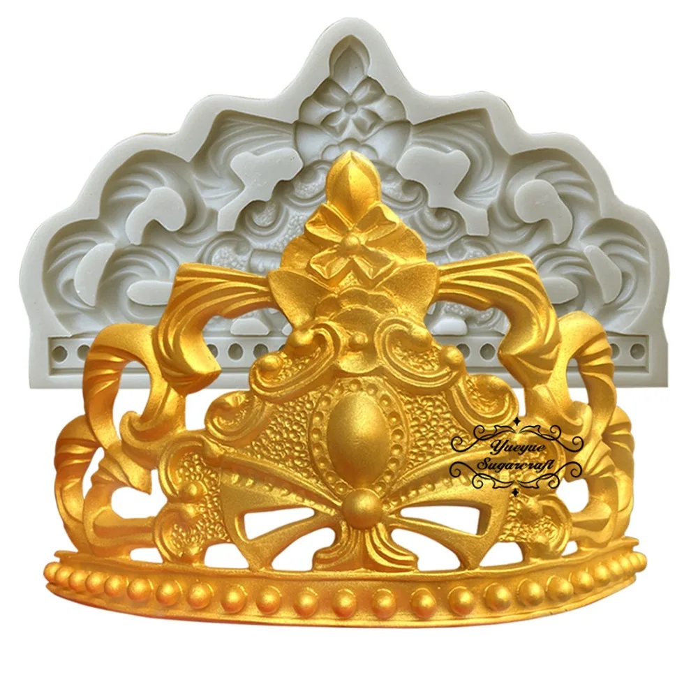 Yueyue Sugarcraft силиконовая форма с короной помадкой форма для украшения торта инструменты форма для шоколадной мастики