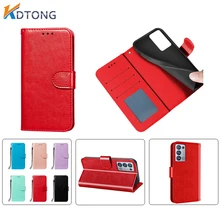 Solid Color Wallet Case For OPPO Reno 6 5 Z Find X3 Neo Lite Realme 8 F19 Pro Plus A94 A93 A74 A54 5G Card Slot Shockproof Cases