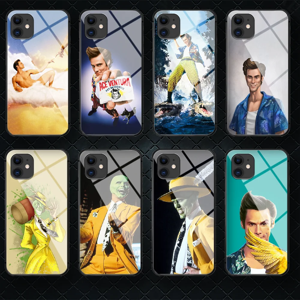 

Carrey Tempered Glass Phone Case Cover For IPhone 5 6 7 8 11 12 S Plus Xr X Xs Pro Max Mini Se 2020 Black Luxury Waterproof 3D