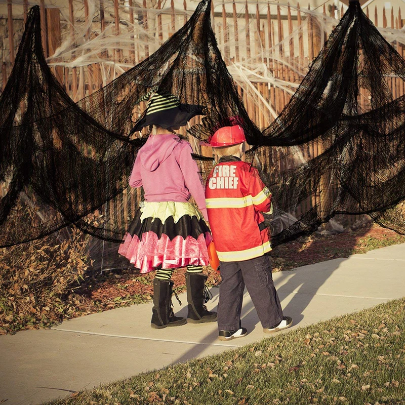 Жуткая ткань для Хэллоуина украшение окна стола двери сетка жуткая нарядная