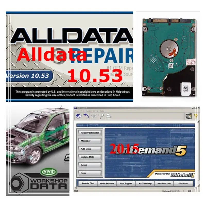 Программное обеспечение для ремонта автомобилей Alldata 10 53 в Mit/chell Od5 M.itchell On-Demand