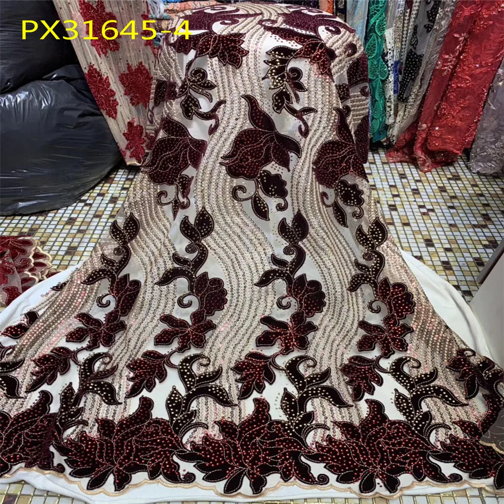 Нигерия уникальный королевский синий дизайн бархатная кружевная ткань вышитые