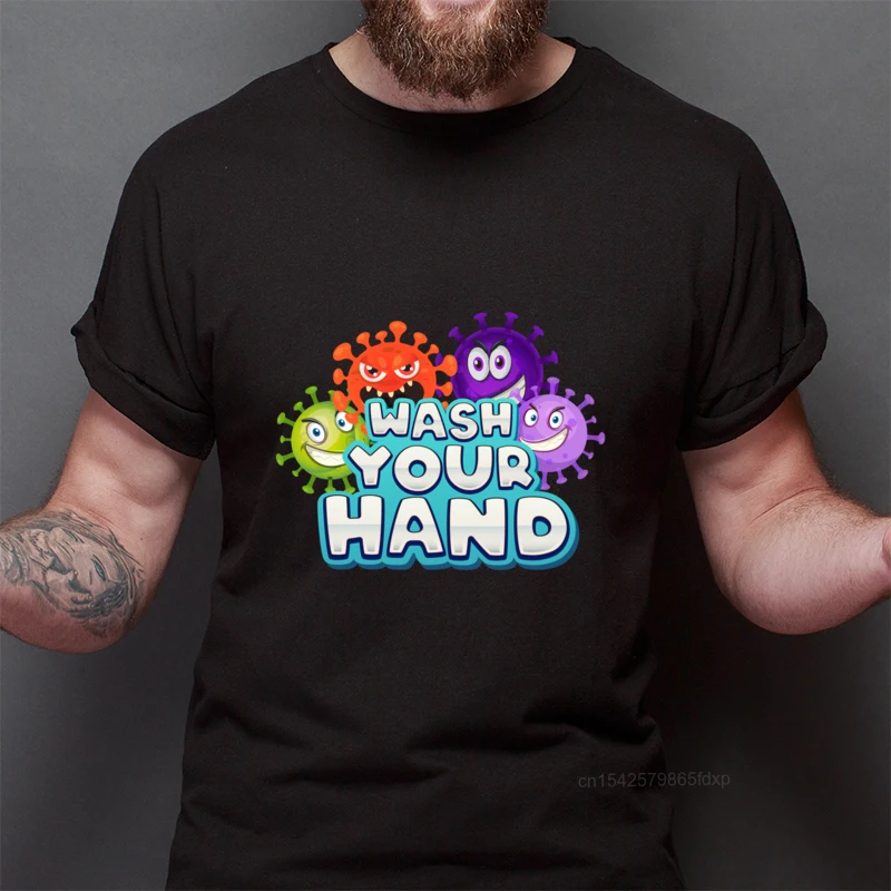Футболка в стиле хип-хоп для мужчин и женщин тенниска с принтом 3D вымыть руки