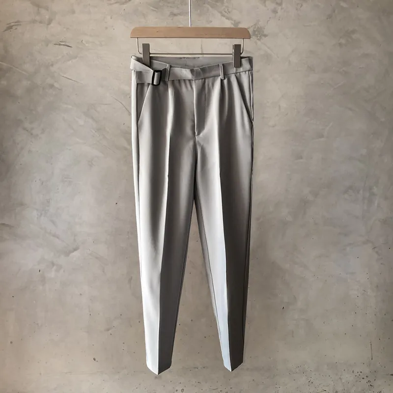 Модные мужские брюки из нежелезной ткани на весну и лето прямые повседневные