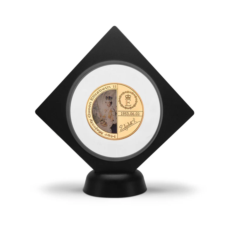 coin5 with stand WR queen Elizabeth II Золотая сувенирная монета с подарочной коробкой королевская семья памятные монеты коллекционные вещи медаль дропшиппинг - Цвет: coin5 with stand