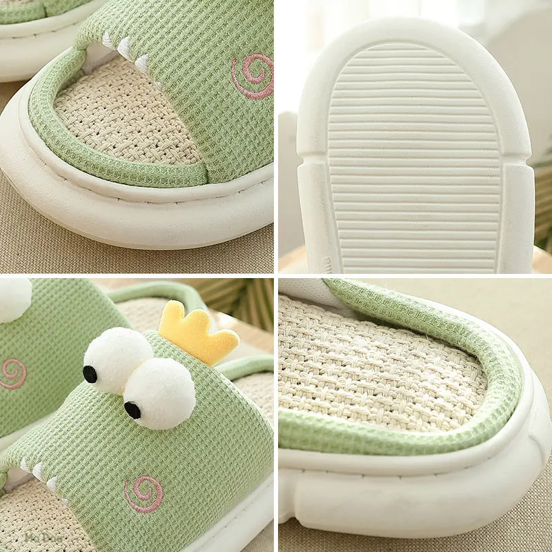 Mo Доу Всесезонные тапочки Милая домашняя обувь Женские и мужские спальня