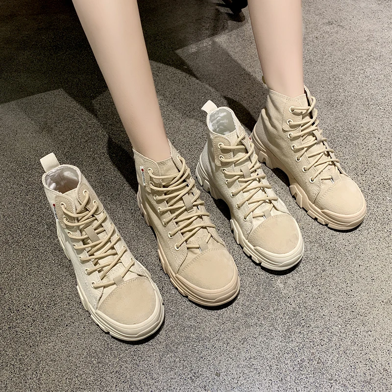 

Women Shoes Ankle Boots Motorcycle Boots Autumn Classic Martin boots Fashion Lace up Comfortable Boots High Top Casual Shoes