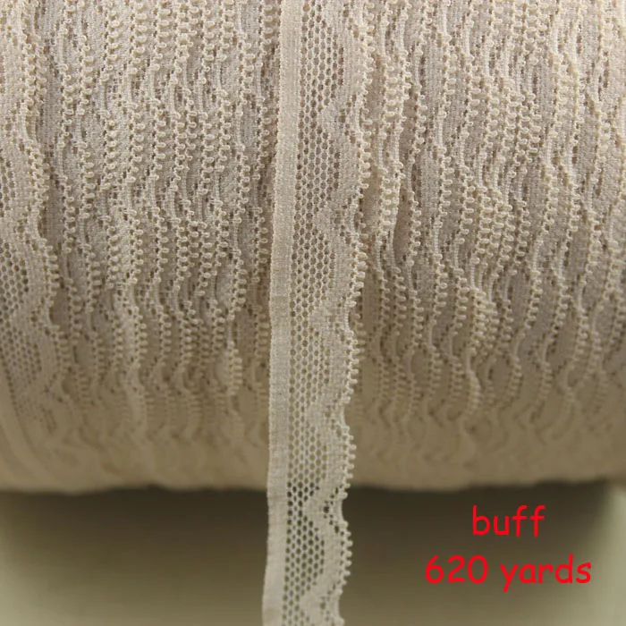 buff 10Y 10 ярдов/партия 14 мм эластичное тянущееся кружево обруч/одежды/одежда кружевные аксессуары свадебное украшение из ткани кружевная ткань с широкой отделкой - Цвет: buff 10Y